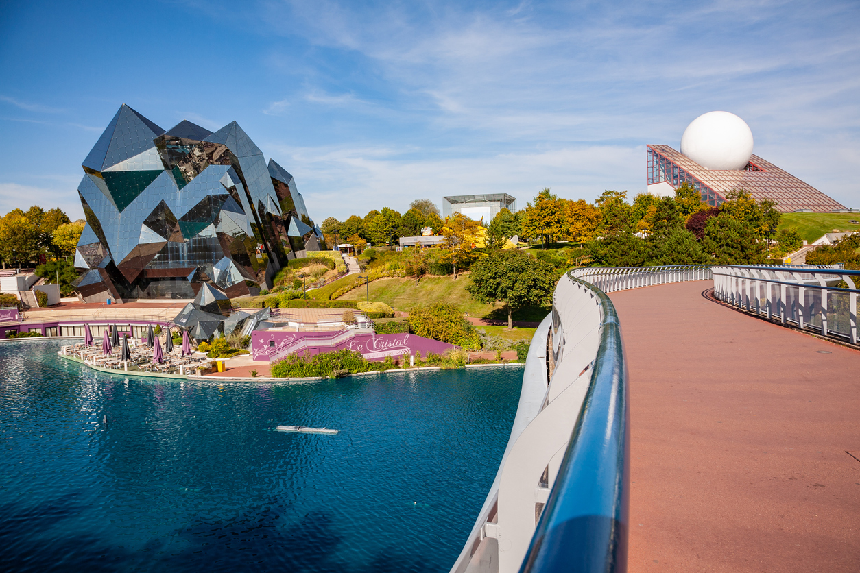 Poitiers, France - September 21 2010 : Futuroscope, or Parc du Futuroscope is a French amusement park that lets you experience sounds, images, and sensations.